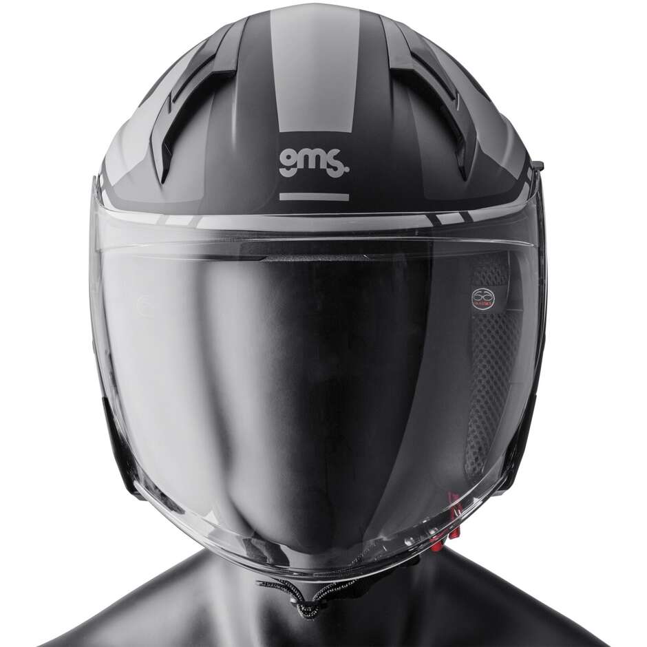 Gms Vectus Graphic Jet Motorradhelm Schwarz Grau