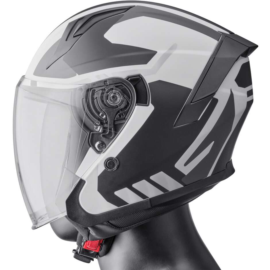 Gms Vectus Graphic Jet Motorradhelm Schwarz Weiß