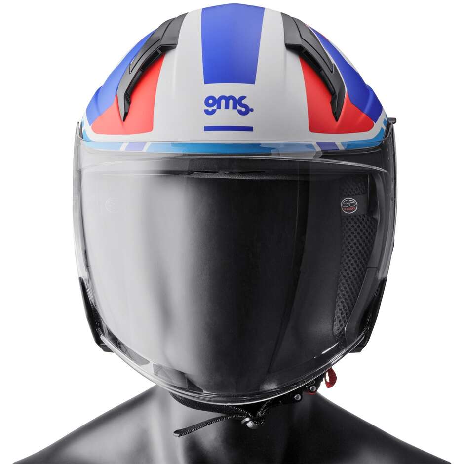 Gms Vectus Jet Motorcycle Helmet Matt Black Petrol Red