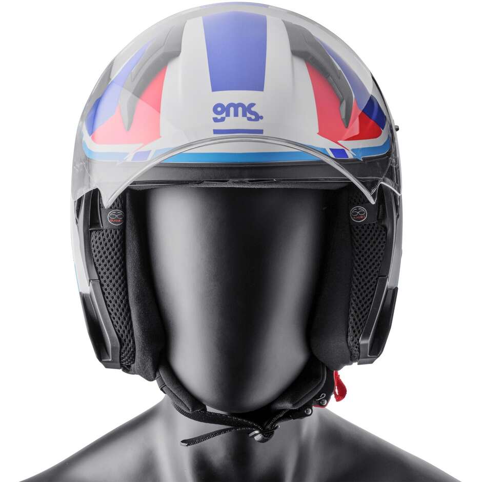 Gms Vectus Jet Motorcycle Helmet Matt Black Petrol Red
