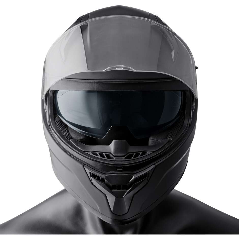 Gms Velox Integral-Motorradhelm, glänzend schwarz