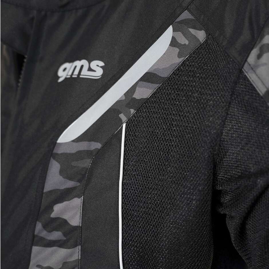 GMS VENTURA Perforated Motorcycle Jacket Black Camouflage