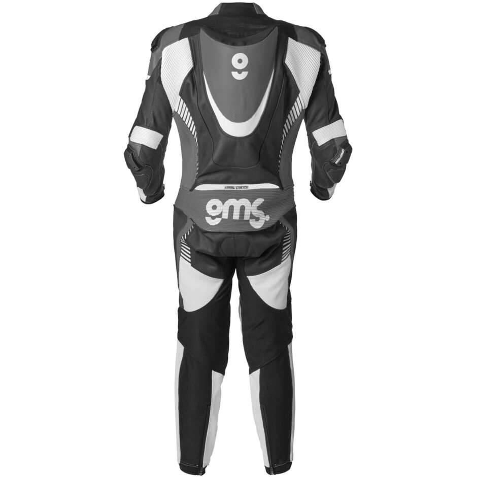 Gms Voller Motorradanzug GRC-1 1PCS Schwarz Weiß Grau Lederkombi