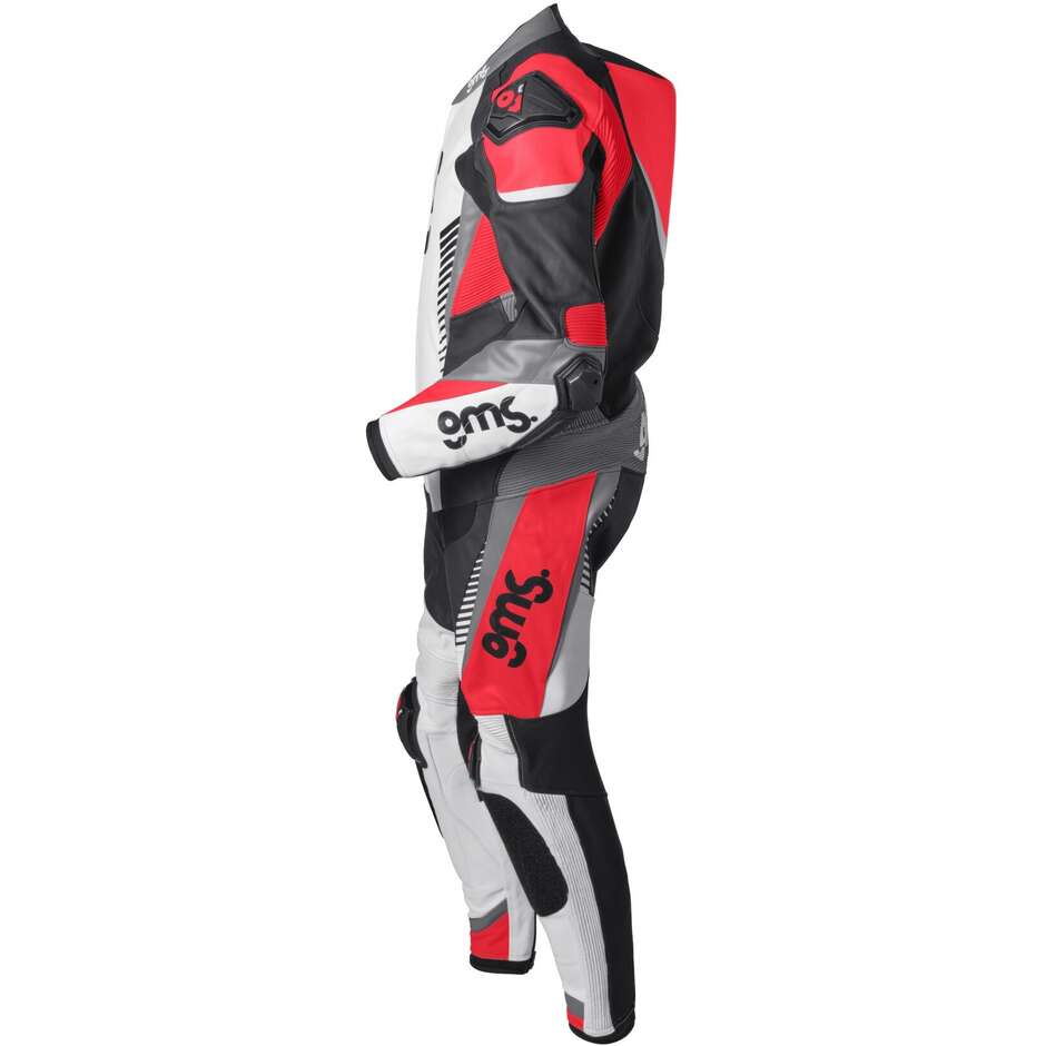 Gms Voller Motorradanzug GRC-1 1PCS Schwarz Weiß Rot Lederkombi