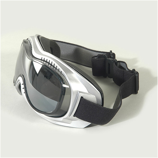 Goggles Baruffaldi Speed ​​Moto 1 Silber Rauch-Objektiv