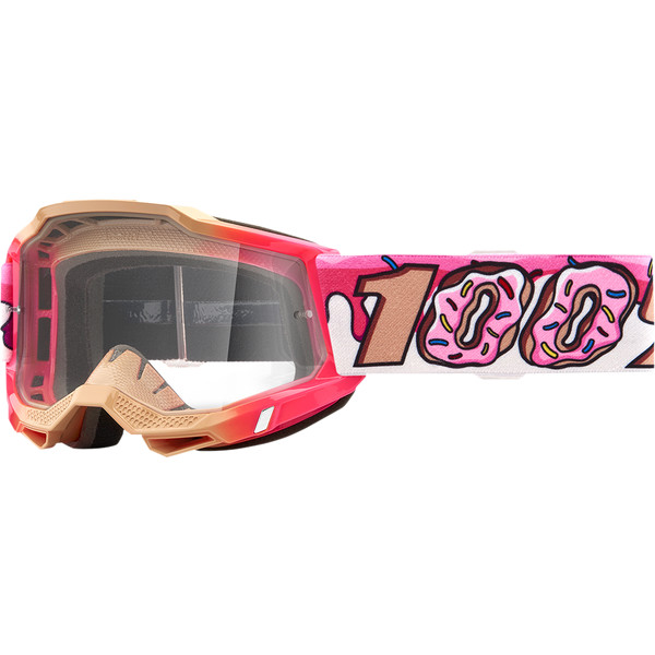 Goggles Child Moto Cross Enduro 100% ACCURI 2 Youth Donut Clear Lens