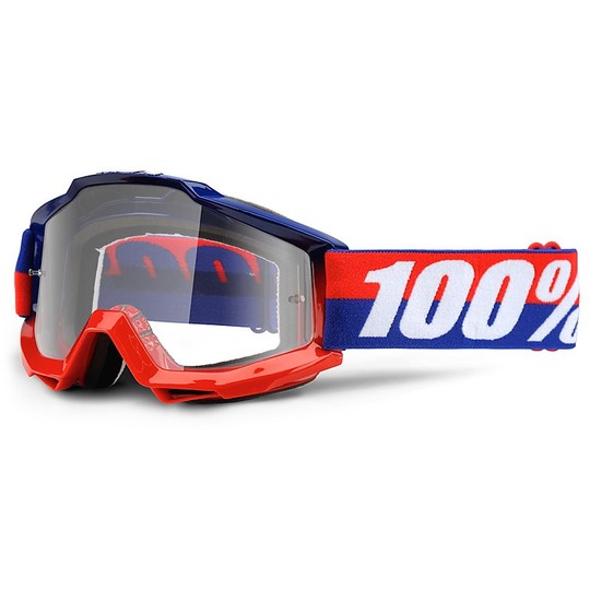 Goggles Moto Cross Enduro 100% ACCURI Federal Mirror Lens Red Lens More Chiara