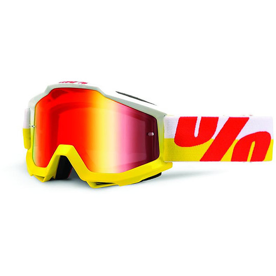 Goggles Moto Cross Enduro 100% ACCURI In & Out Lens Red Mirror