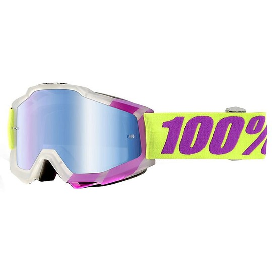 Goggles Moto Cross Enduro 100% Accuri Tootaloo Linse Blau Spiegel