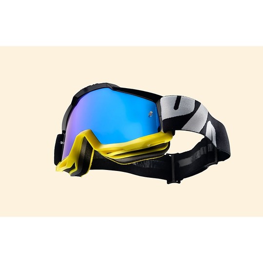 Goggles Moto Cross Enduro 100% Accuri Tornado 2 Objektiv Spiegel blaue Linse Mehr Chiara