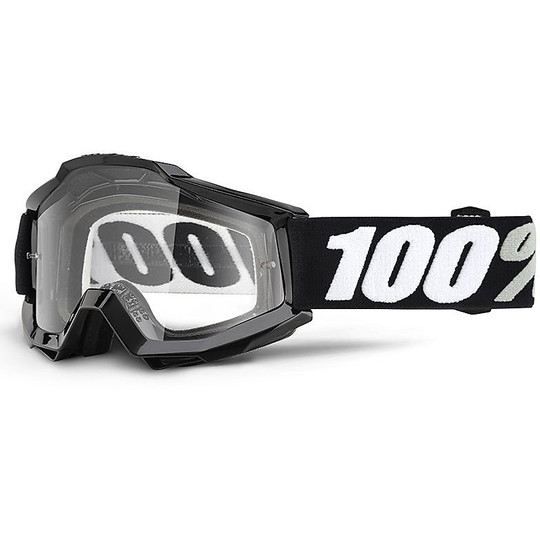 Goggles Moto Cross Enduro 100% ACCURI Tornado Transparent Lens