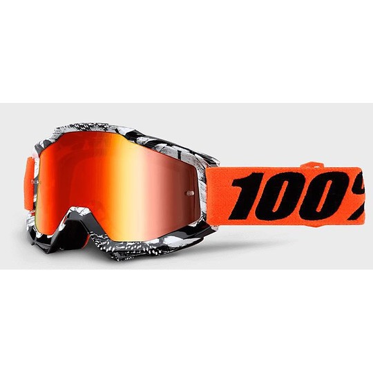 Goggles Moto Cross Enduro 100% Accuri Voltaire Spiegel-Objektiv-rote Linse Mehr Chiara