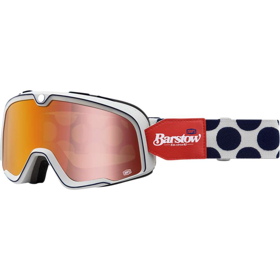 Goggles Moto Cross Enduro 100% BARSTOW Hayworth Red Mirror Lens