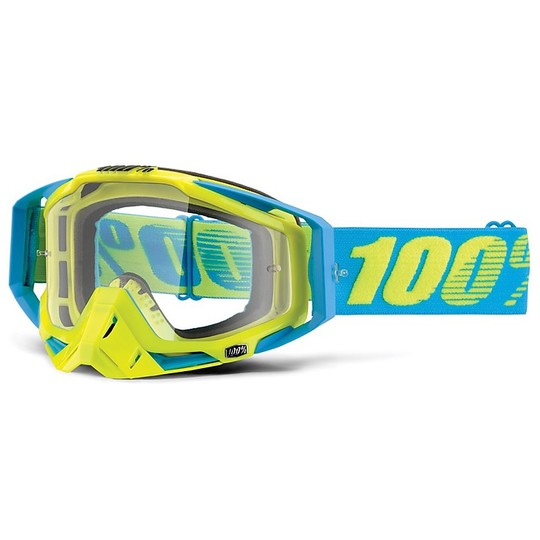 Goggles Moto Cross Enduro 100% Racecraft Barbados blau Spiegel-Objektiv Mehr Objektiv Chiara