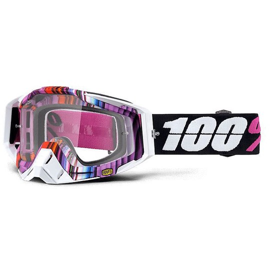 Goggles Moto Cross Enduro 100% RaceCraft Glitch Lens Chiara