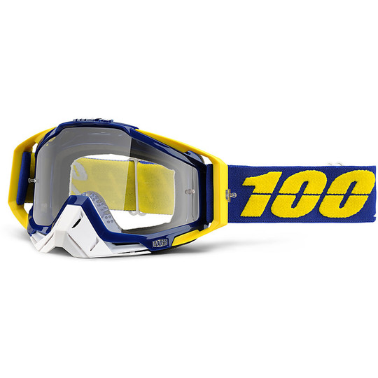 Goggles Moto Cross Enduro 100% RaceCraft Lindstrom Lens Mirror Blue Lens More Chiara