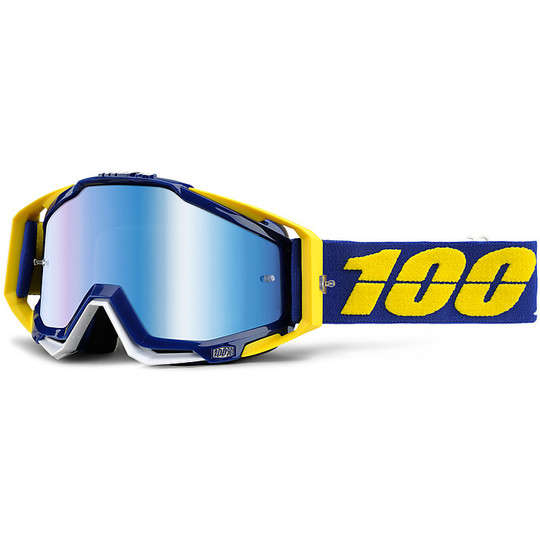 Goggles Moto Cross Enduro 100% Racecraft Lindstrom Linsenspiegel blaue Linse Mehr Chiara