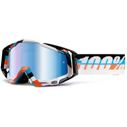 Goggles Moto Cross Enduro 100% RaceCraft Max Martini Blue Mirror Lens More Lens Chiara