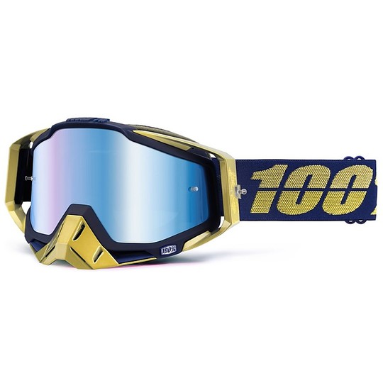 Goggles Moto Cross Enduro 100% Racecraft Renaissance-Objektiv Spiegel blaue Linse Mehr Chiara