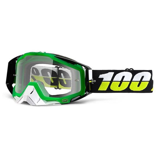 Goggles Moto Cross Enduro 100% Racecraft Sinbad Grün-Spiegel-Objektiv Mehr Objektiv Chiara