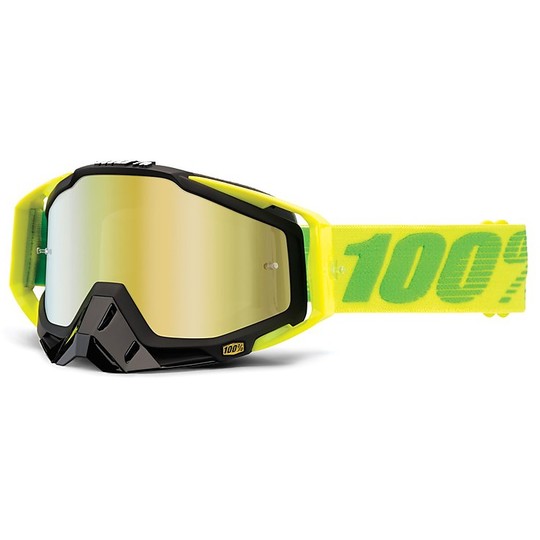 Goggles Moto Cross Enduro 100% Racecraft Sour Patch Gold-Spiegel-Objektiv Mehr Objektiv Chiara