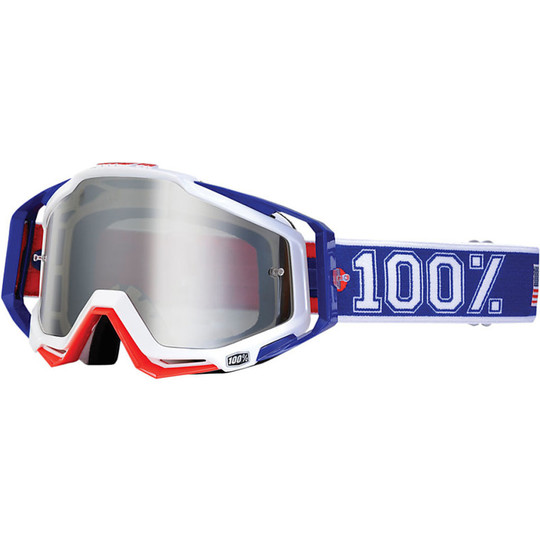 Goggles Moto Cross Enduro 100% Racecraft Varsity Blue Lens Chiara