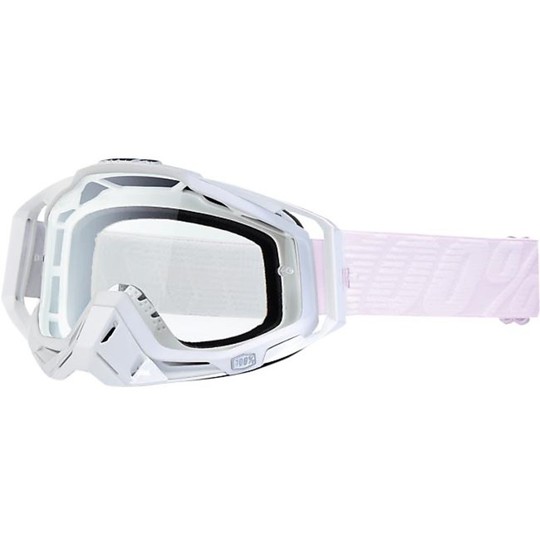 Goggles Moto Cross Enduro 100% Racecraft White Lens Clear