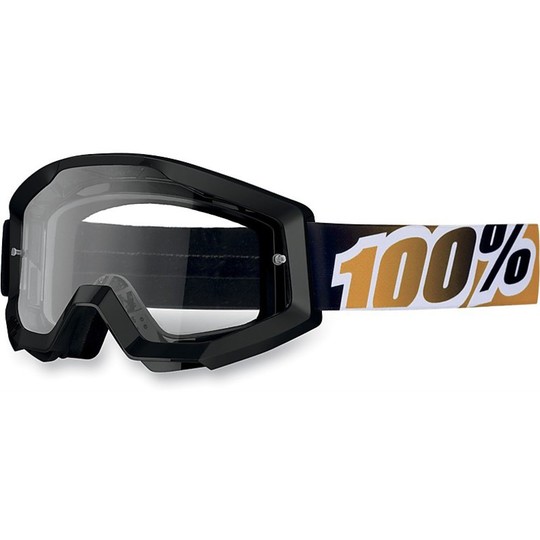 Goggles Moto Cross Enduro 100% Strata Black / madarinfish