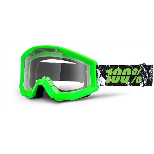 Goggles Moto Cross Enduro 100% Strata Crafty Lime