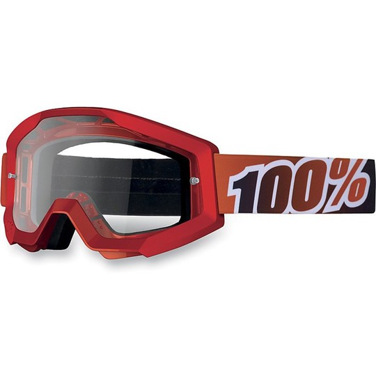 Goggles Moto Cross Enduro 100% Strata Fire Red