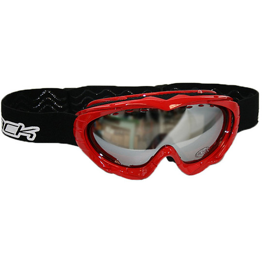 Goggles Moto Cross Enduro Baruffaldi Sarat Red with Dual Lens and Optical Acetate Antifog