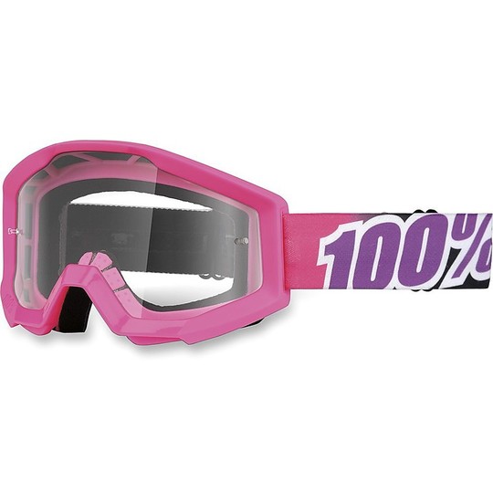 Goggles Moto Cross Enduro Child 100% Strata Junior Bubble Gum