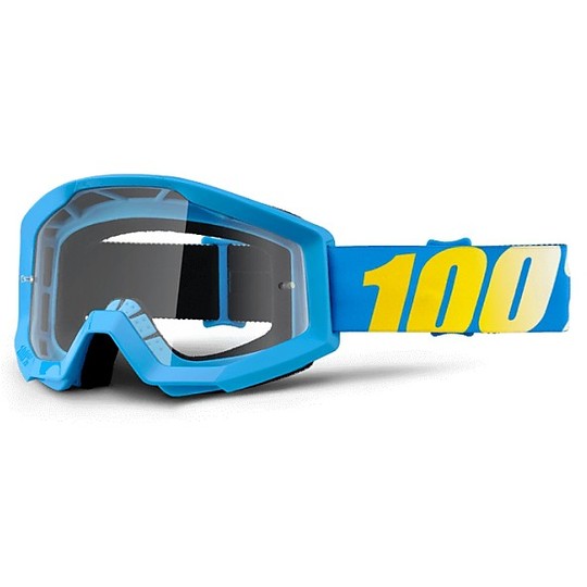 Goggles Moto Cross Enduro Child 100% Strata Junior Cyan