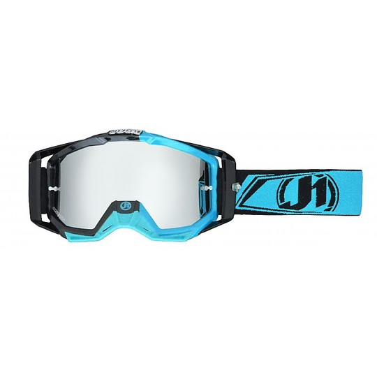 Goggles Moto Cross Enduro Just 1 MX Iris Carbon Fluorescent Light Blue