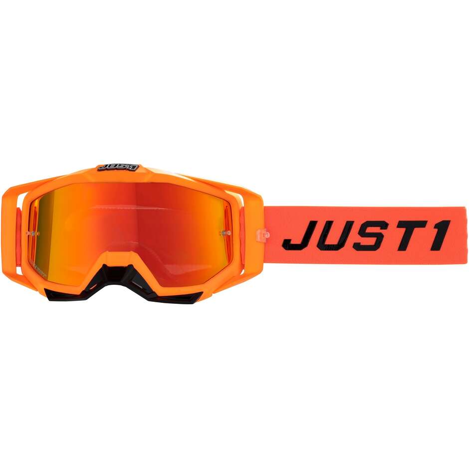 Goggles Moto Cross Enduro Just1 Iris 2.0 Pulsar Fluo Orange Red Mirror Lens