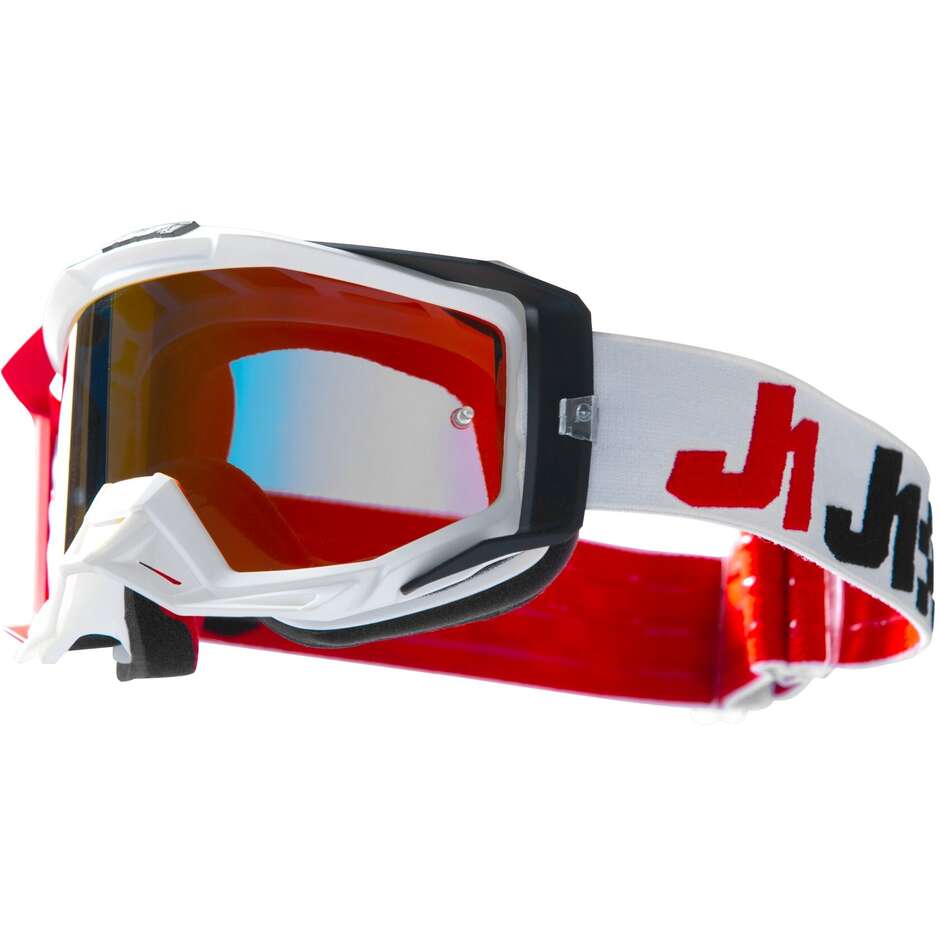 Goggles Moto Cross Enduro Just1 Iris 2.0 Racer Black Red White Red Mirror Lens