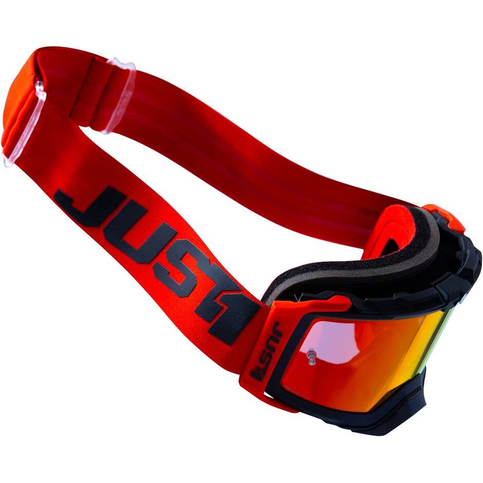 Goggles Moto Cross Enduro Just1 NERVE Absolute Black Red Red Mirror Lens