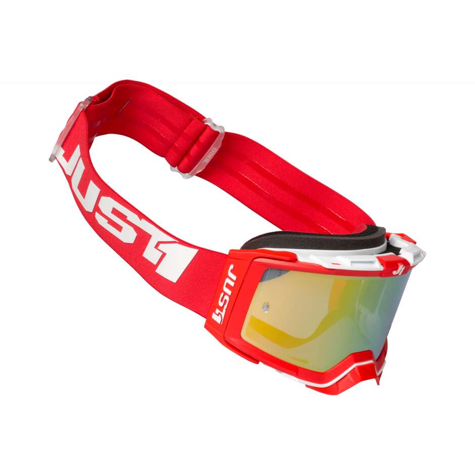 Goggles Moto Cross Enduro Just1 NERVE Absolute Red White Gold Mirror Lens