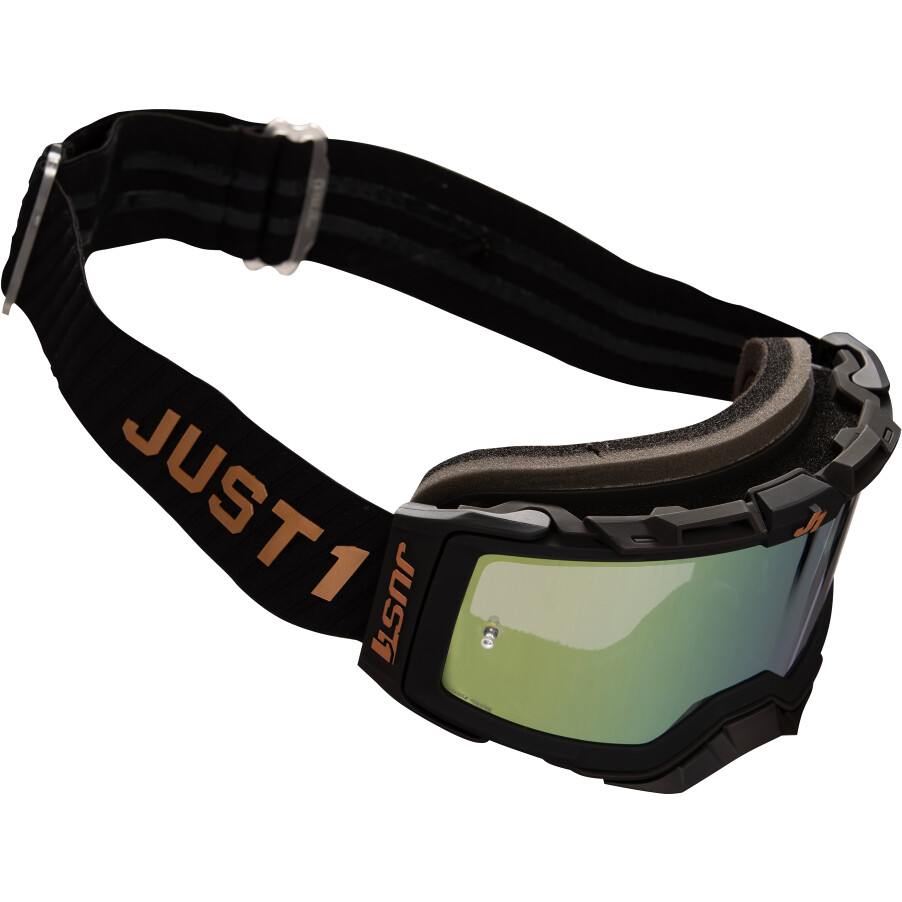 Goggles Moto Cross Enduro Just1 NERVE Anniversary Black Bronze Gold Mirror Lens