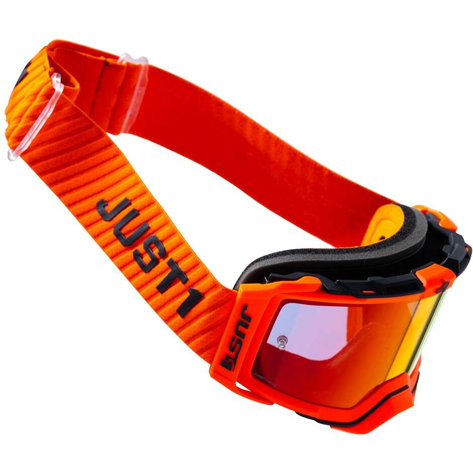 Goggles Moto Cross Enduro Just1 NERVE Korten Orange Black Red Mirror Lens
