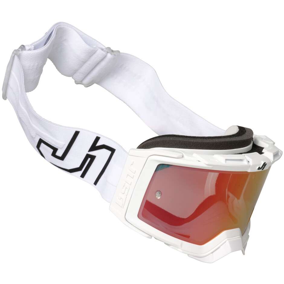 Goggles Moto Cross Enduro Just1 NERVE Prime White Red Mirror Lens
