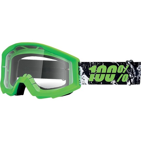 Goggles Moto Cross Enduro Kind 100% Strata Junior Lime