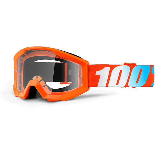 Goggles Moto Cross Enduro Kind 100% Strata Junior orange