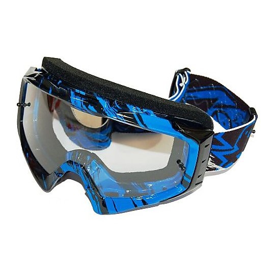 Goggles Moto Cross Enduro One Racing Splash Blue Black 