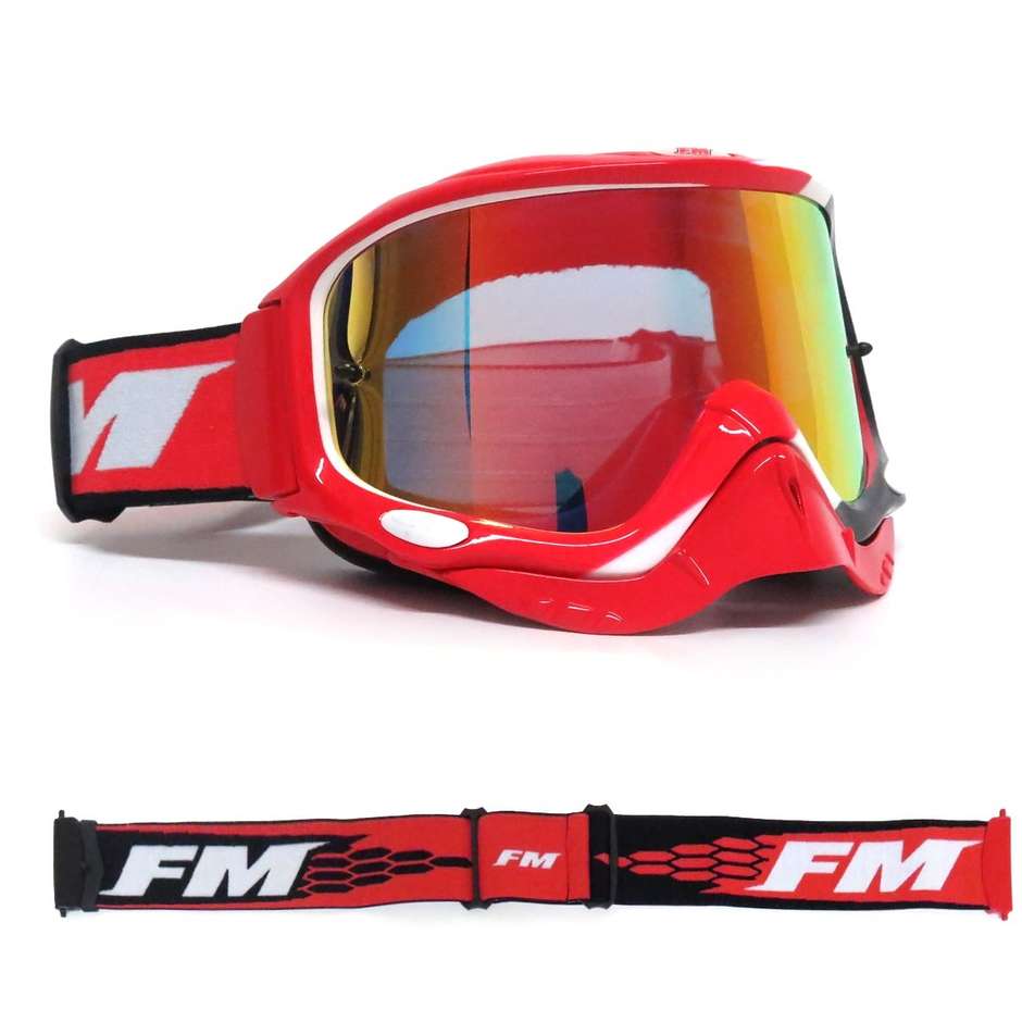 Goggles Moto Cross Enduro Racing FM SNAKE Red
