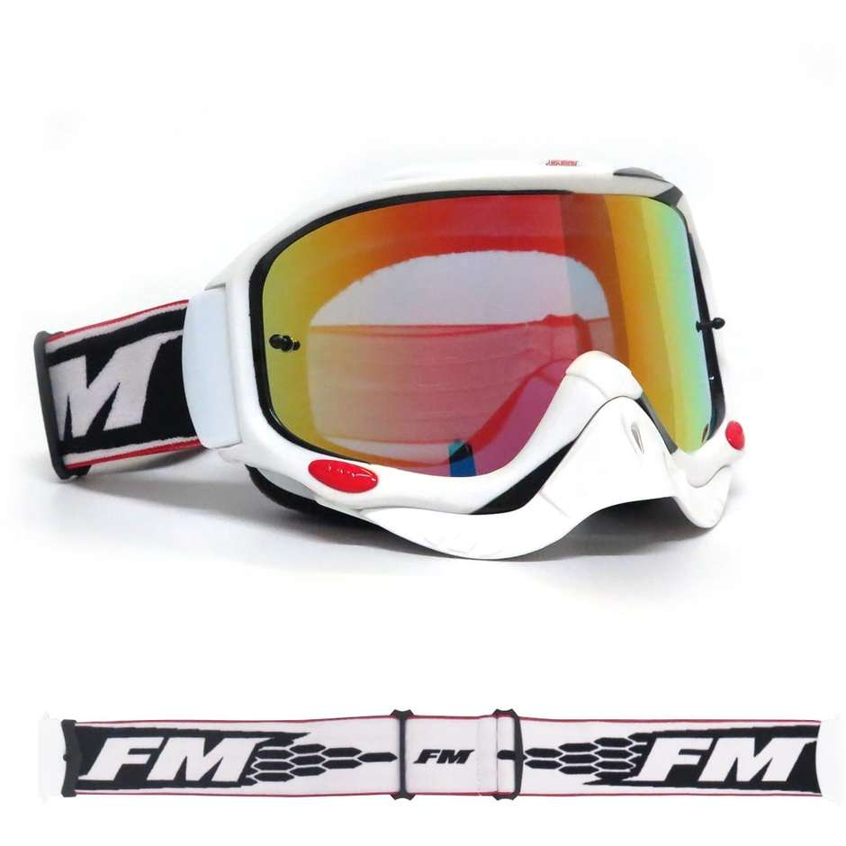 Goggles Moto Cross Enduro Racing FM  White SNAKE 