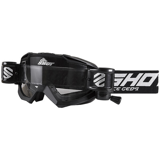 Goggles Moto Cross Enduro Shot IRIS Black + Roll Off