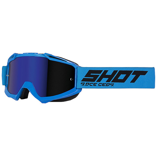 Goggles Moto Cross Enduro Shot IRIS Blue Blue Iridium Lens