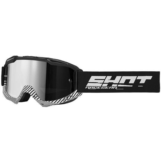 Goggles Moto Cross Enduro Shot IRIS Zone Matt White Silver Lens