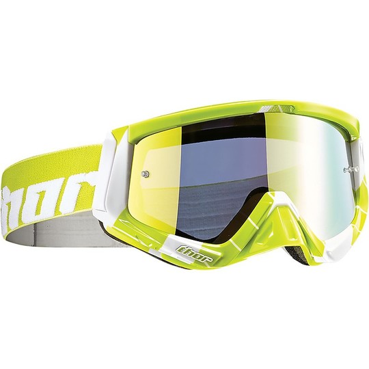 Goggles Moto Cross Enduro Thor Sniper 2016 Double Lens Chase Weiß Lime